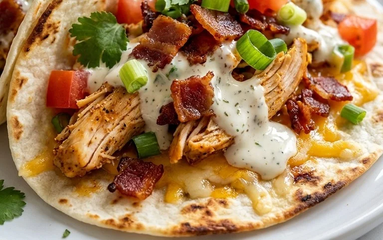 Baked Chicken Beef Bacon Ranch Tacos