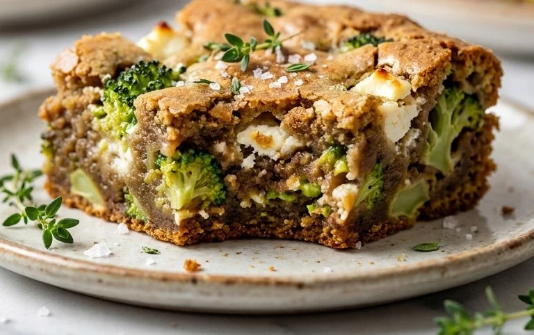 Broccoli and Feta Brownies