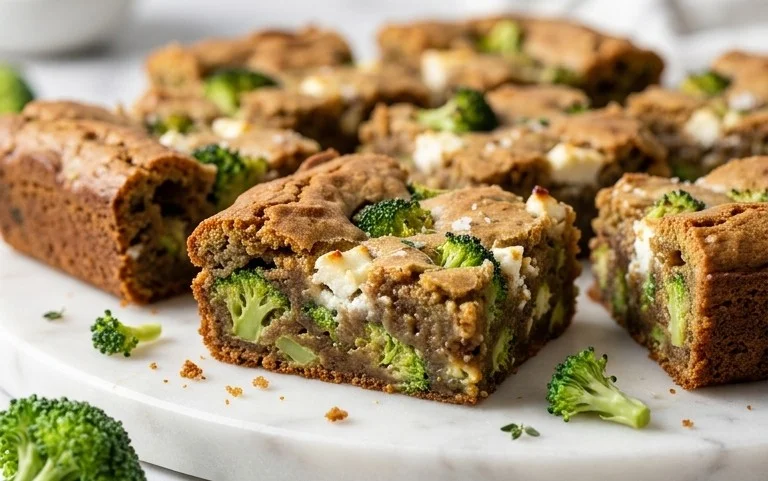 Broccoli and Feta Brownies