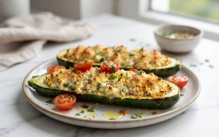 Feta Cheese Stuffed Zucchini