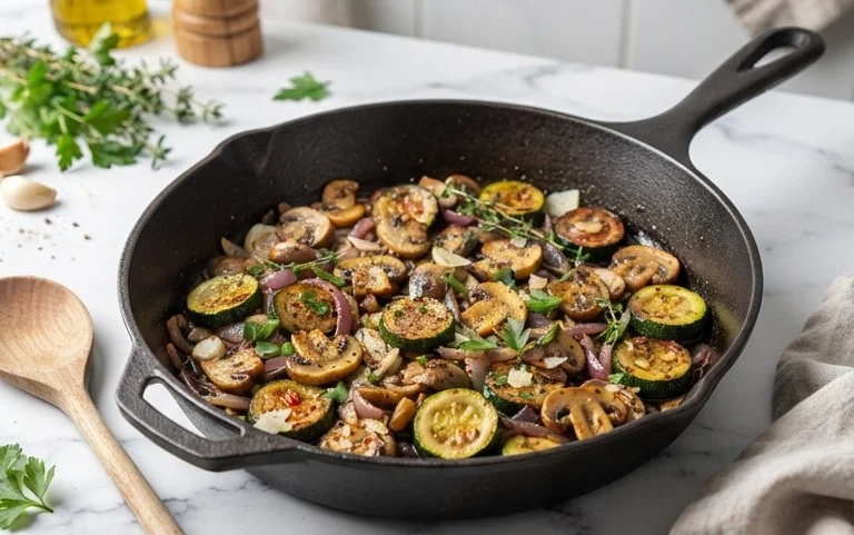 Skillet Zucchini and Mushrooms