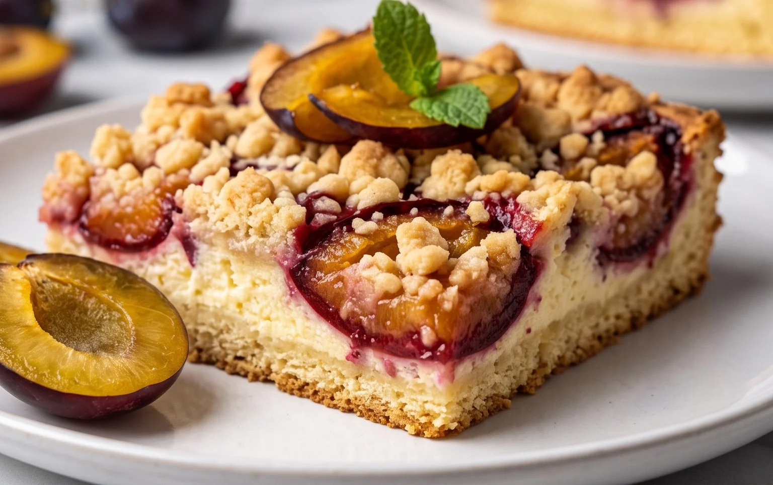 Pflaumenkuchen mit Streusel vom Blech (Quark-Öl-Teig)