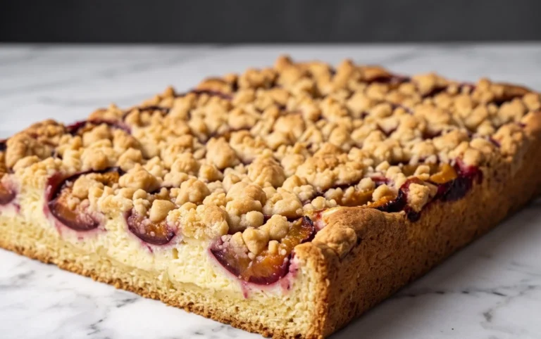 Pflaumenkuchen mit Streusel vom Blech (Quark-Öl-Teig)