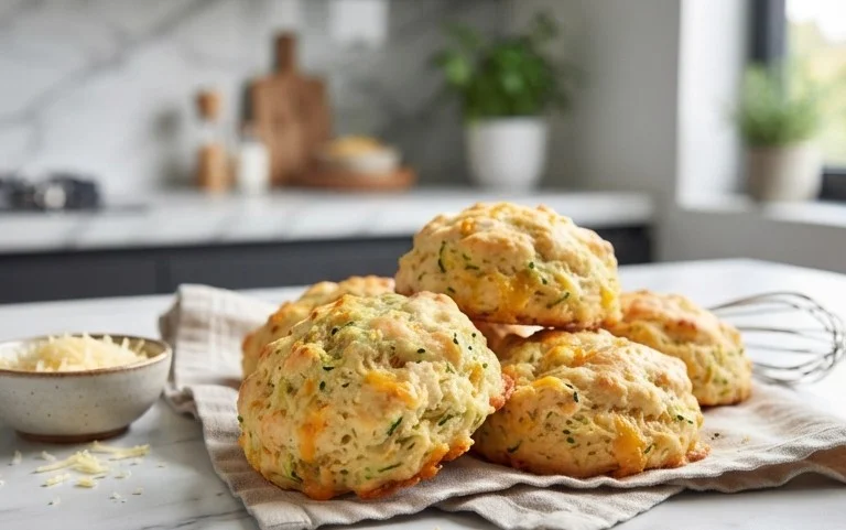 Soft and Tender Zucchini Cheddar Biscuits