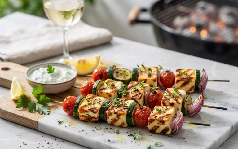 Halloumi Zucchini Spieße Vom Grill: Sommerlich, Lecker & Vegetarisch