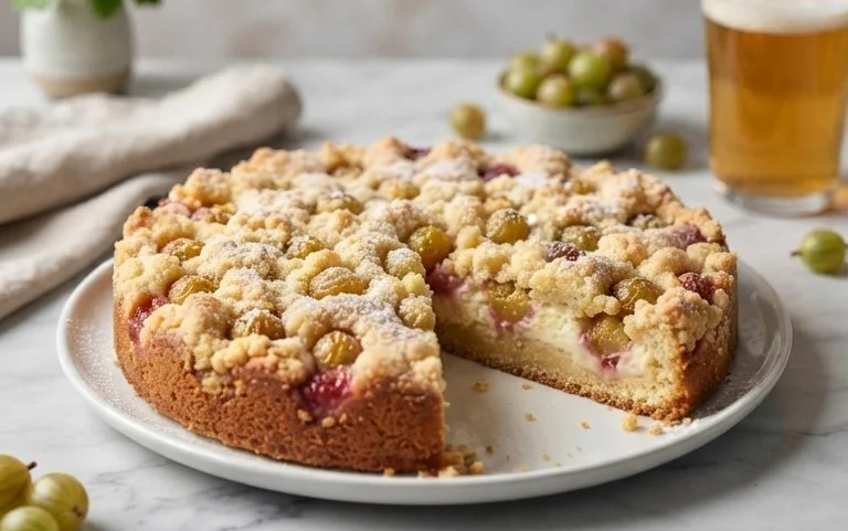 Stachelnon-alcoholic beerkuchen mit Quark und Schmand