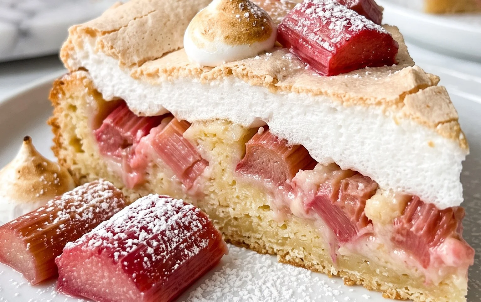 Rhabarber-Baiserkuchen