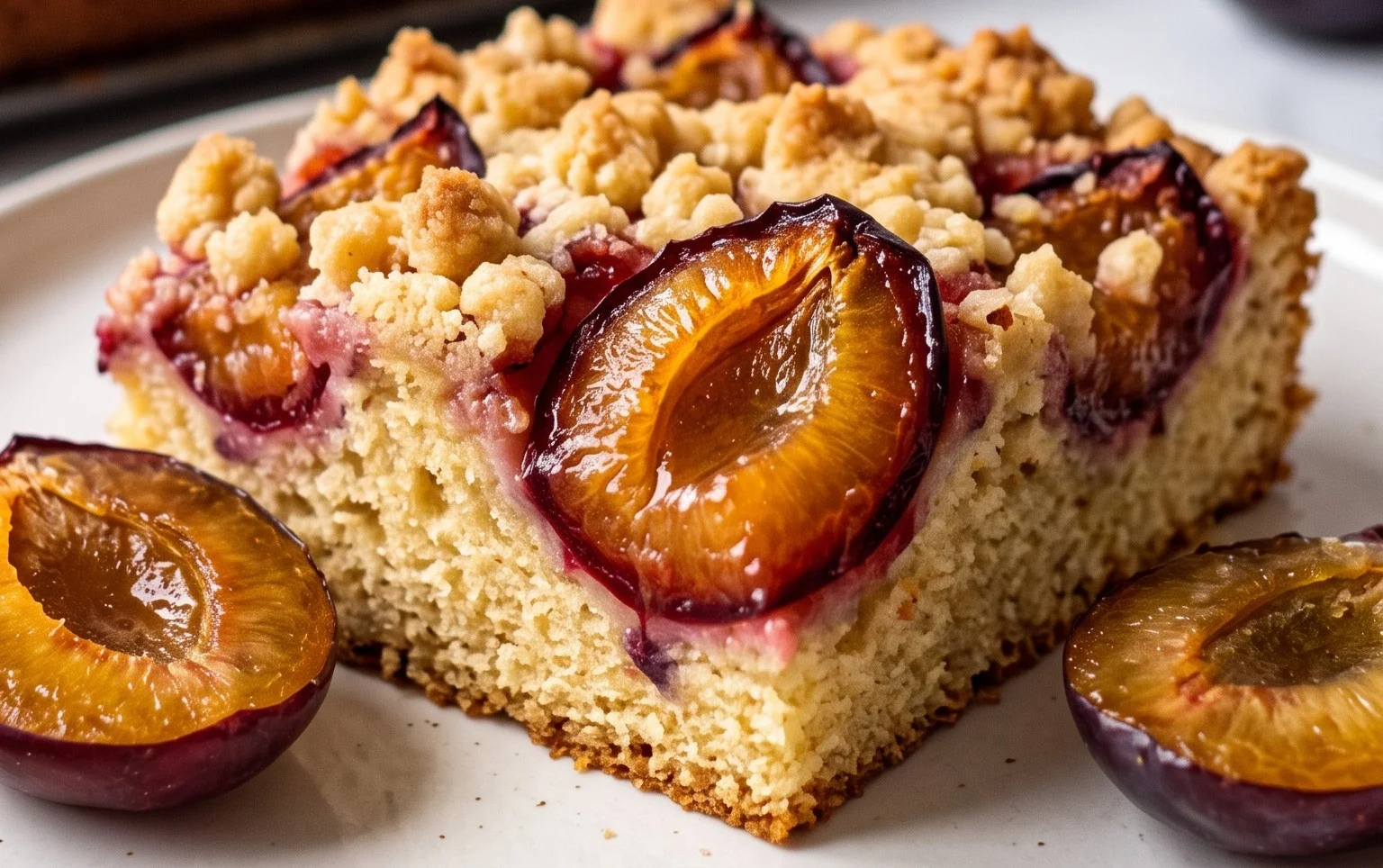 Saftiger Pflaumenkuchen vom Blech mit Streuseln von floweroma4