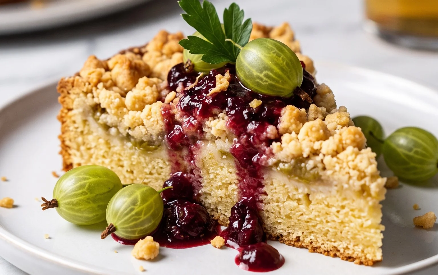 Kleiner Stachelnon-alcoholic beer- Streuselkuchen