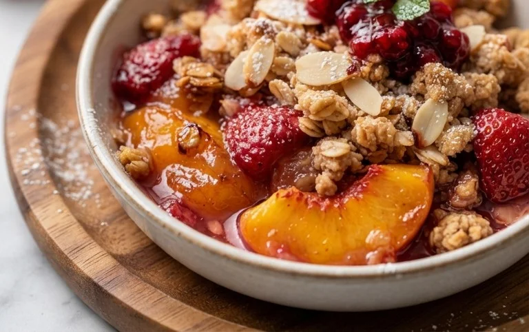 Peach & Strawberry Crisp